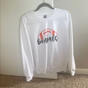 Bengals White and Orange Graphic Women's Sweater